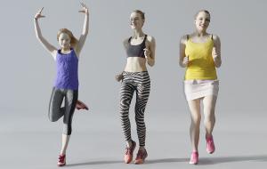 健身运动、跑步的女人 人物3d模型 健身运动、跑步的女人 人物