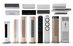 现代壁挂式、立柱式空调和中央空调