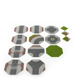 丁字路口、十字路口道路 路面