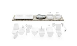 带扶手支架马桶、双盆、单盆洗手池