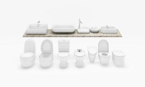 洗手盆、洗手池、壁挂马桶组合