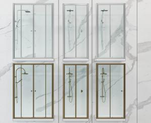 双扇玻璃门淋浴房、花洒