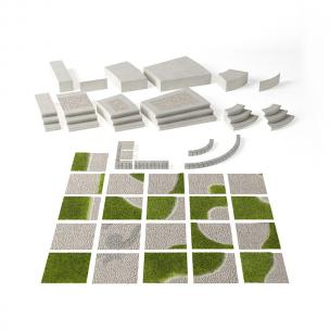 鹅卵石铺的地面、台阶