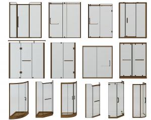 现代淋浴房组合