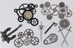 工业风齿轮墙饰、挂件组合