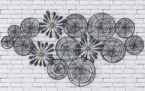 现代铁艺镂空花卉墙饰挂件