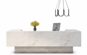 现代大理石前台接待台、台灯