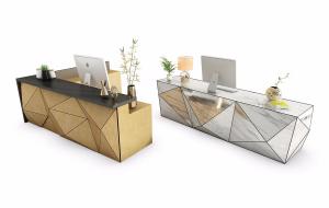 现代个性凸起四边形前台接待台