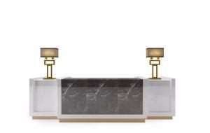 新中式黑白石材前台、服务台