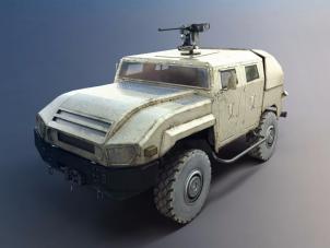 顶部有机枪的军车3d模型 顶部有机枪的军车