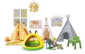 现代儿童卡通帐篷、儿童玩具组合