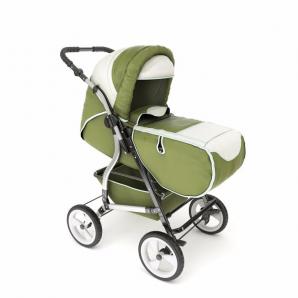 带有盖子的军绿色婴幼儿车3d模型 带有盖子的军绿色婴幼儿车