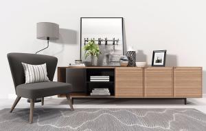 现代休闲实木电视柜、休闲椅