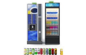 自助售卖咖啡机、饮料矿泉水保鲜柜、单门冰箱