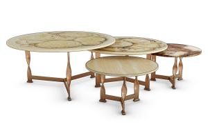 现代金属扭曲支架茶几