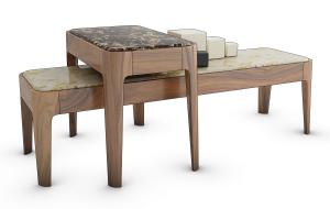 新中式大小长方形嵌套茶几