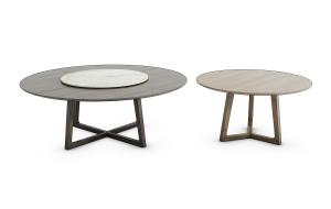 北欧圆形实木极简茶几