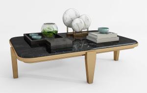 新中式三脚支架茶几和摆件组合