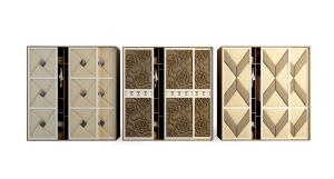 现代装饰有玫瑰花图案、几何图案的衣柜