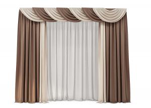 现代套色窗帘、波浪造型窗幔3d模型 现代套色窗帘、波浪造型窗幔