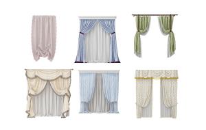欧式窗帘、帘头、窗幔3d模型 欧式窗帘、帘头、窗幔