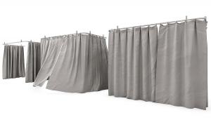 现代灰色布艺窗帘、床帏3d模型 现代灰色布艺窗帘、床帏