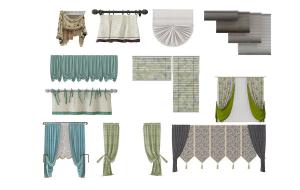 欧式窗帘、窗幔、罗马帘、拉帘3d模型 欧式窗帘、窗幔、罗马帘、拉帘