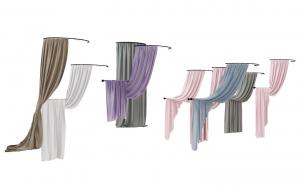 现代布幔、床帏、纱帘窗帘3d模型 现代布幔、床帏、纱帘窗帘