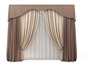 欧式纯色、套色窗帘3d模型 欧式纯色、套色窗帘