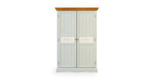 简欧白色带有竖纹柜门的衣柜