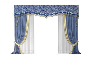 欧式套色、拼接窗帘、花纹窗幔3d模型 欧式套色、拼接窗帘、花纹窗幔