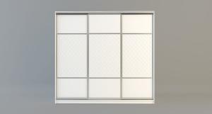 现代实木框装饰软包图案推拉门的衣柜