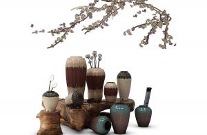 中式陶罐花瓶饰品摆件