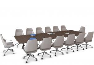 简约实木纹理会议桌椅