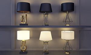 现代黑色金属铁艺台灯