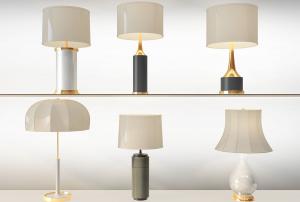 现代复古圆形灯罩台灯