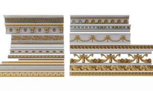 金色纹样花卉雕花欧式角线