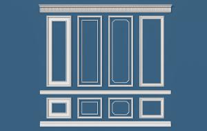 现代长方形护墙板石膏线