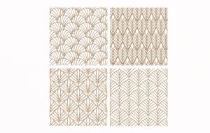 新中式鱼鳞、麦穗花格隔断