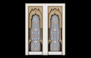 阿拉伯构件之花纹玻璃、窗洞、隔断