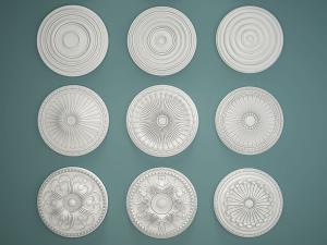 欧式构件之圆形波纹、花纹雕花灯盘