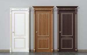 欧式实木、门套线带有雕花装饰的卧室门