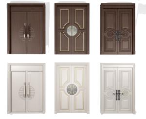 新中式双扇平开门