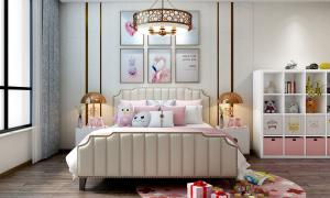 儿童简欧双人床、收纳柜