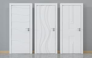 现代带有波浪纹理的卧室门