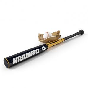 棒球球杆、金色的手套和棒球体育器材