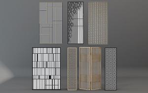 现代轻奢金属铁艺屏风隔断