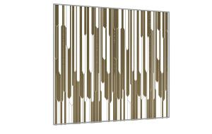 现代竖条不规则镂空金属屏风隔断