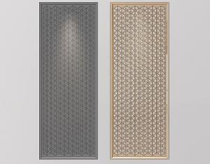 金色、黑色三角形网状屏风隔断