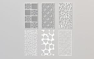 现代时尚字母、不规则花纹屏风隔断